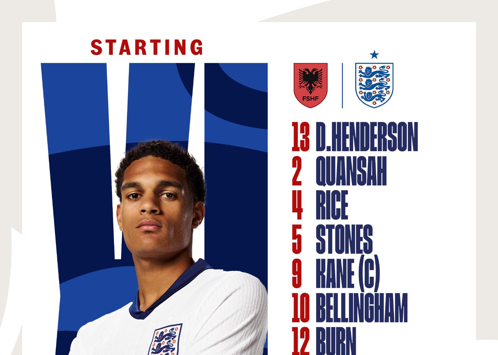 A Inglaterra joga fora da Albânia: Kane e Beilein lideram o time, Eze e Rice jogam